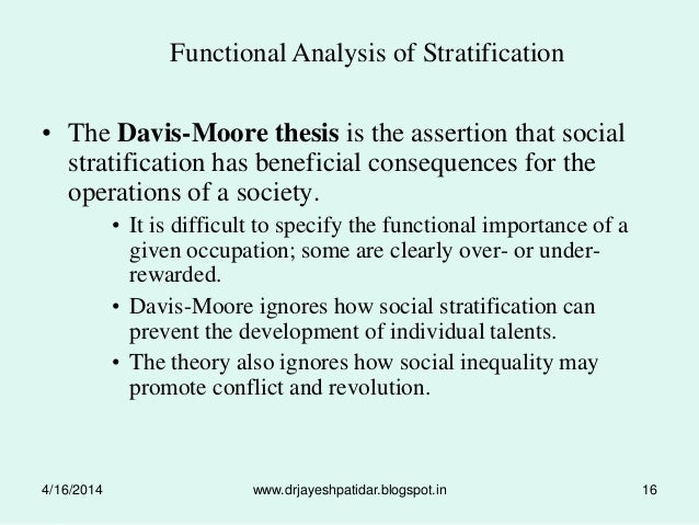 wilbert moore the davis-moore thesis states sociology